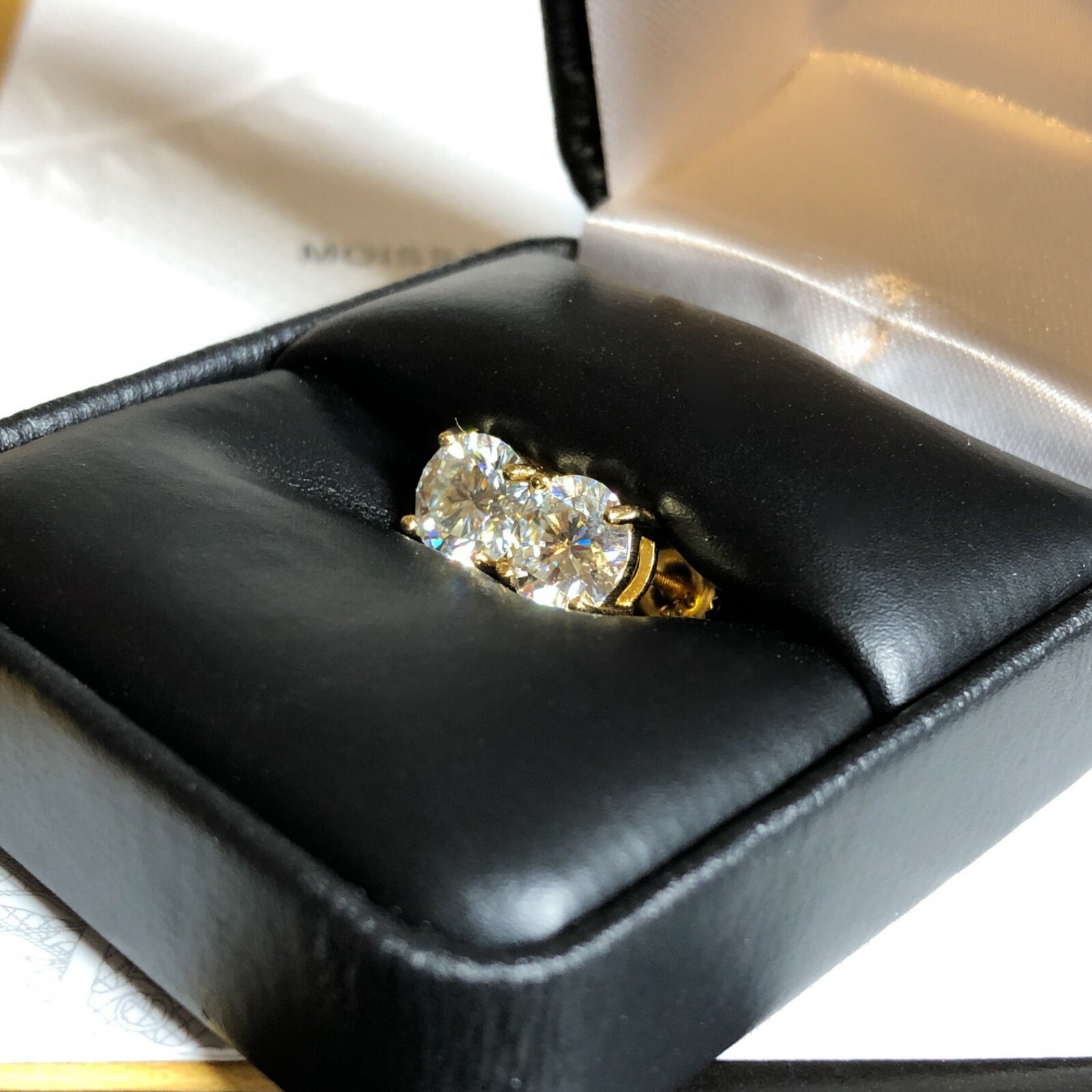 Certified D Color VVS1 Moissanite Solitaire Stud Earrings Screwback