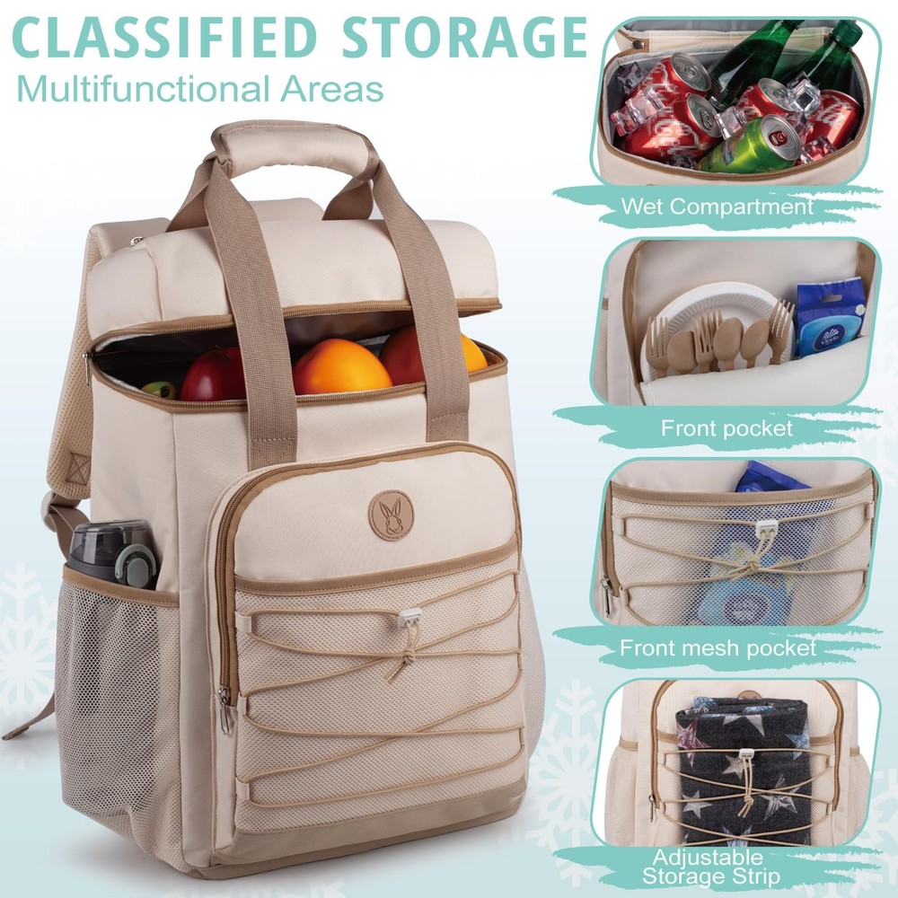 Cooler Backpack with Padded Top Handle,Lightweight Back Pack Coolers Insulate...