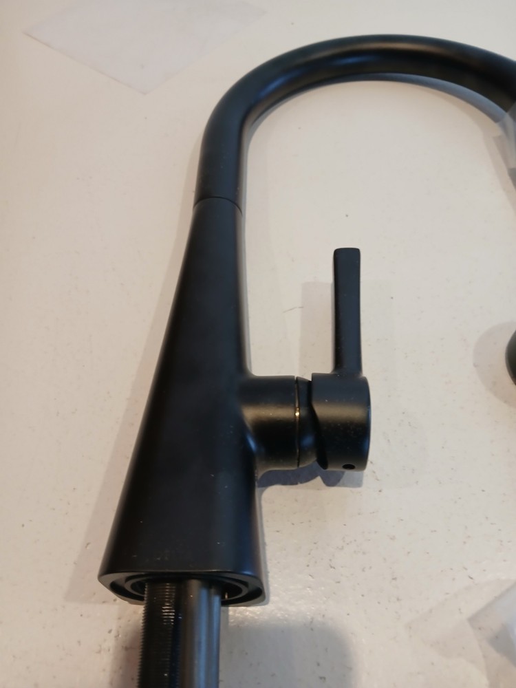 Delta Lenta Pull-Down Kitchen Faucet Matte Black ShieldSpray 19802Z-BL-DST