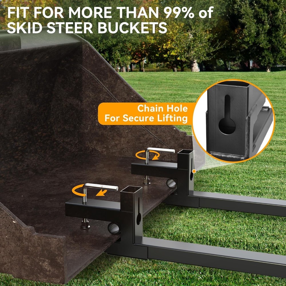 60" Clamp on Forks - Versatile Skid Steer Loader Attachments