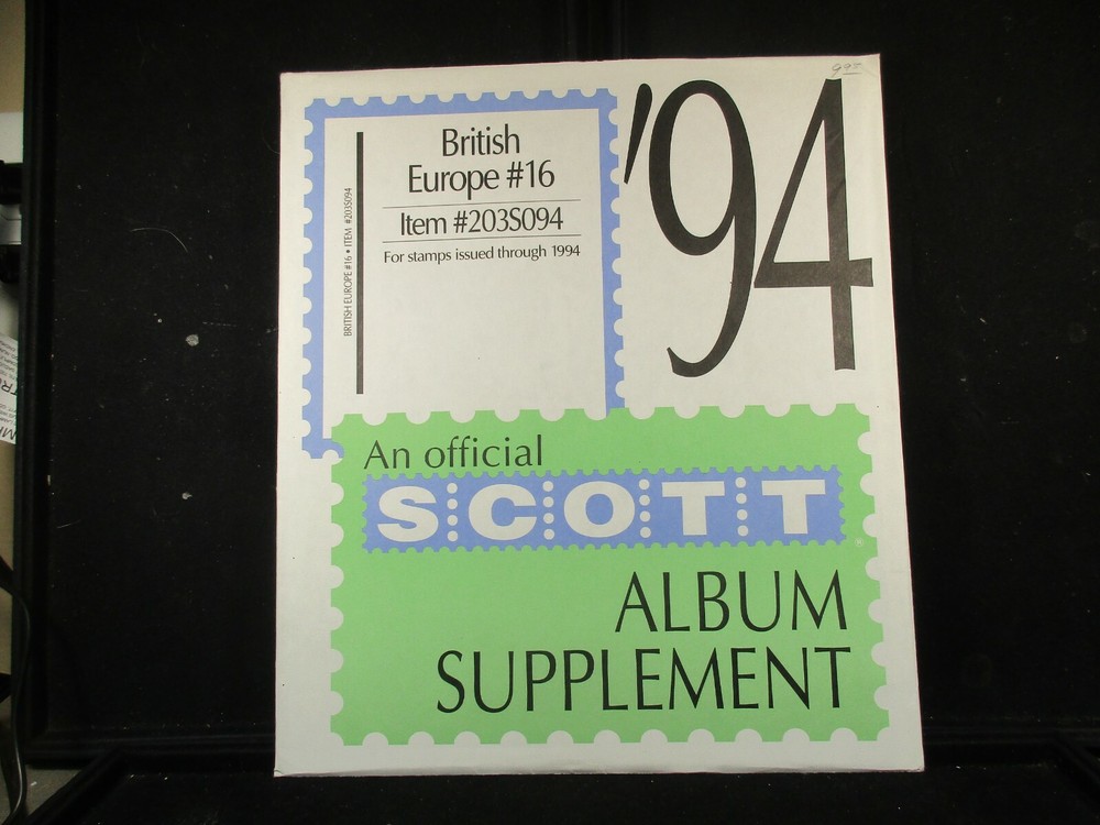 "SCOTT" BRITISH EUROPE #16 1994 ALBUM SUPPLEMENT ITEM #203S094 W/FREE SHP