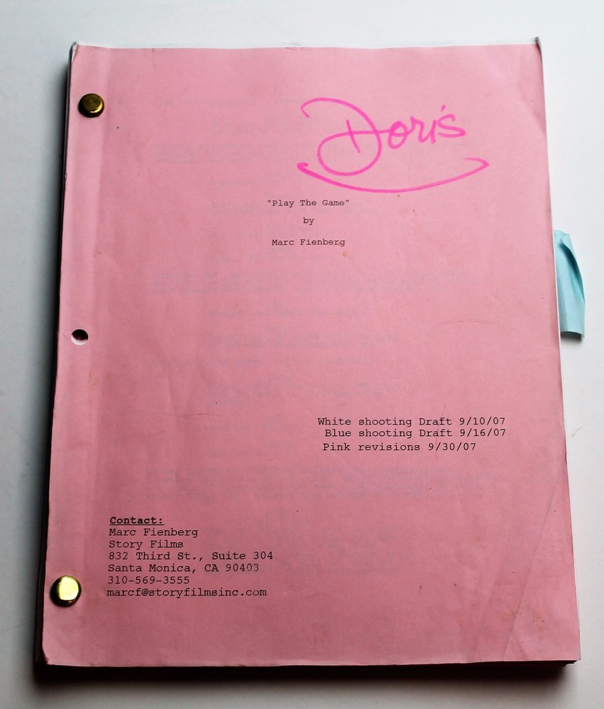 PLAY THE GAME / 2007 Movie Script Screenplay, Andy Griffith & Doris Roberts