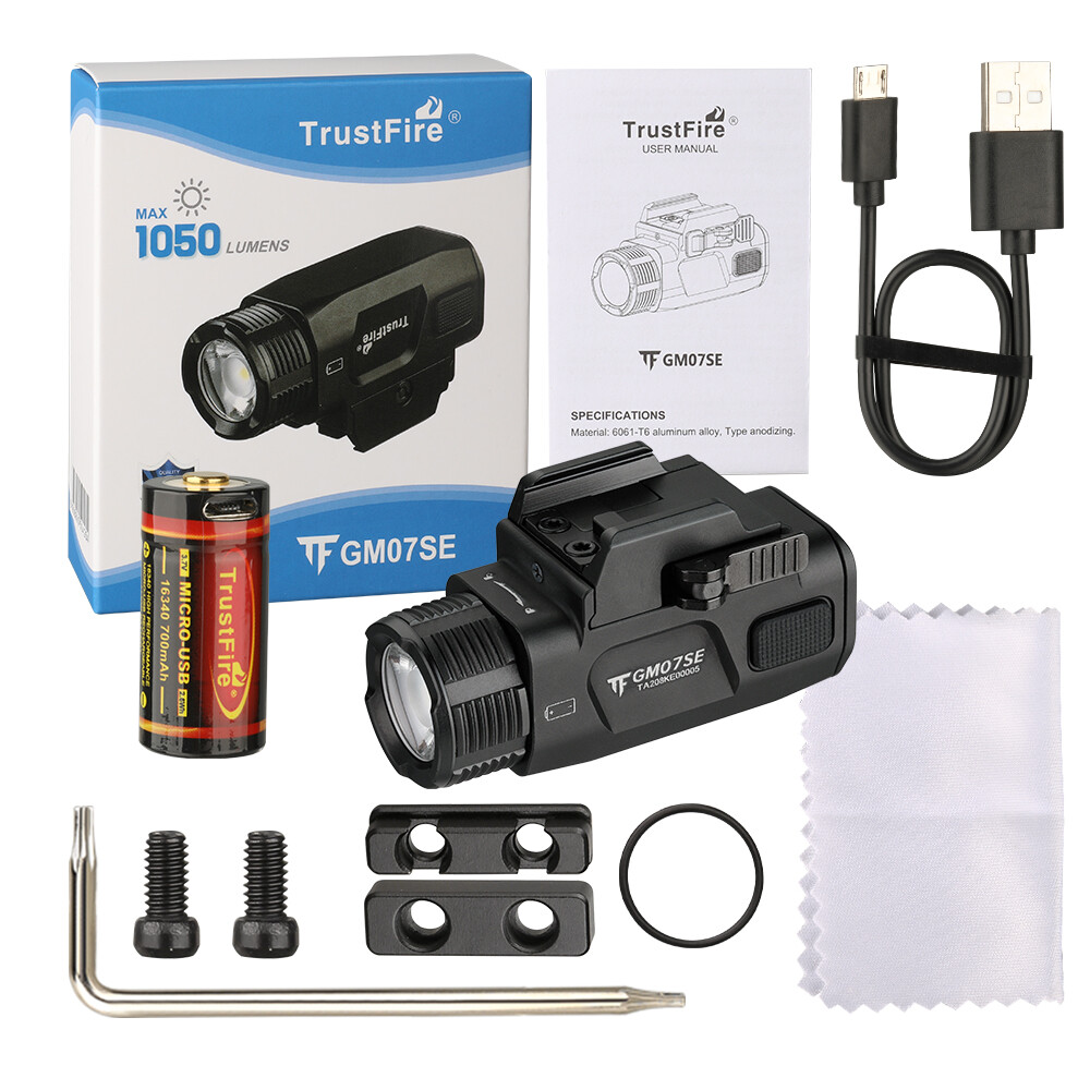 TrustFire 1050LM Rechargeable LED Pistol Light LED Flashlight Compact for Glock