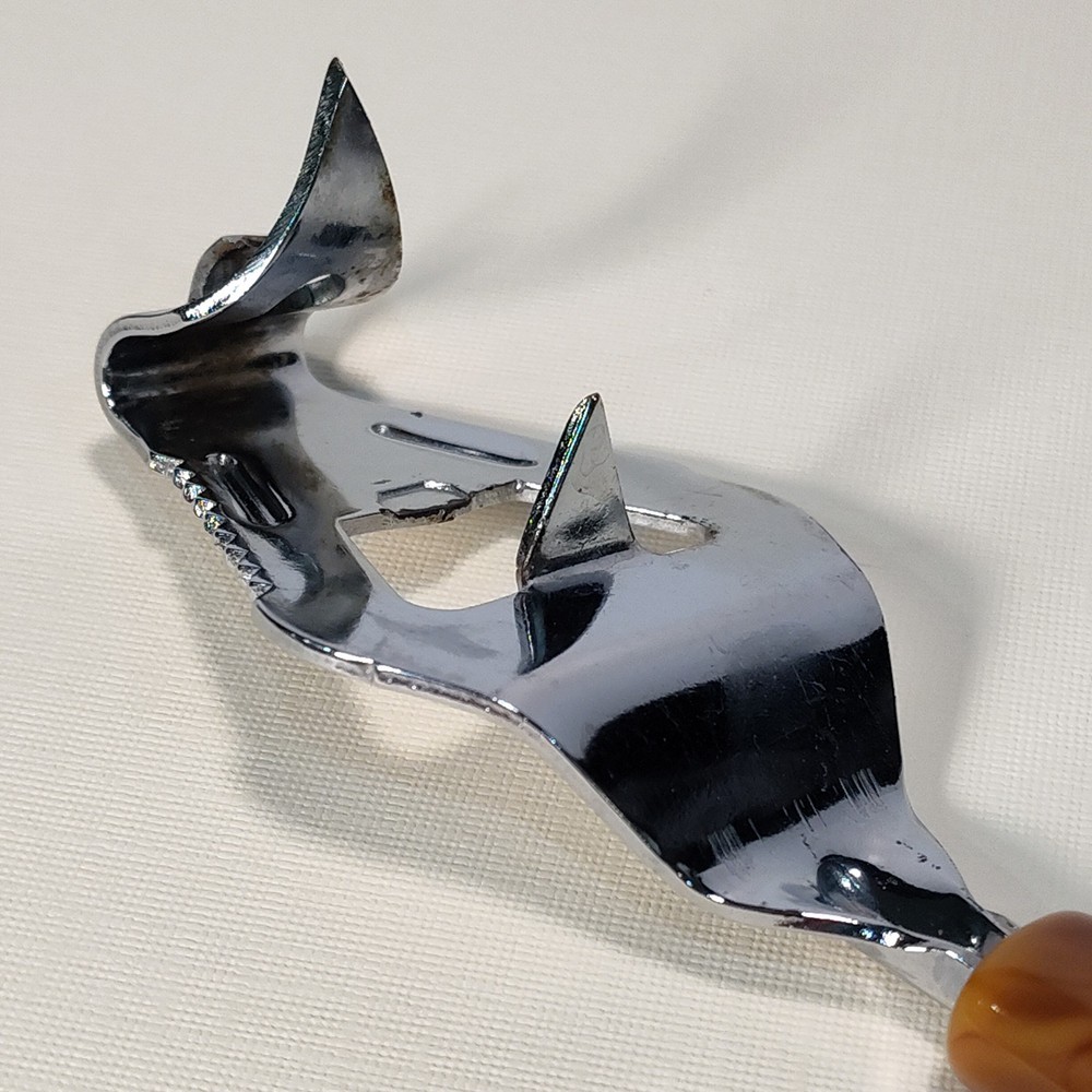 Bottle Can Opener Bar Kitchen Multitool Swirly Butterscotch Brown Handle