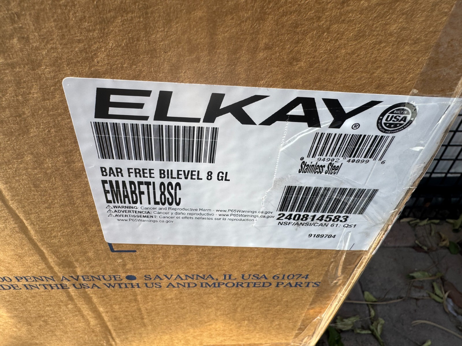 Elkay EMABFTL8S Bar Fee Bilevel 8 Gallon Chilled Double Water Fountain/Cooler