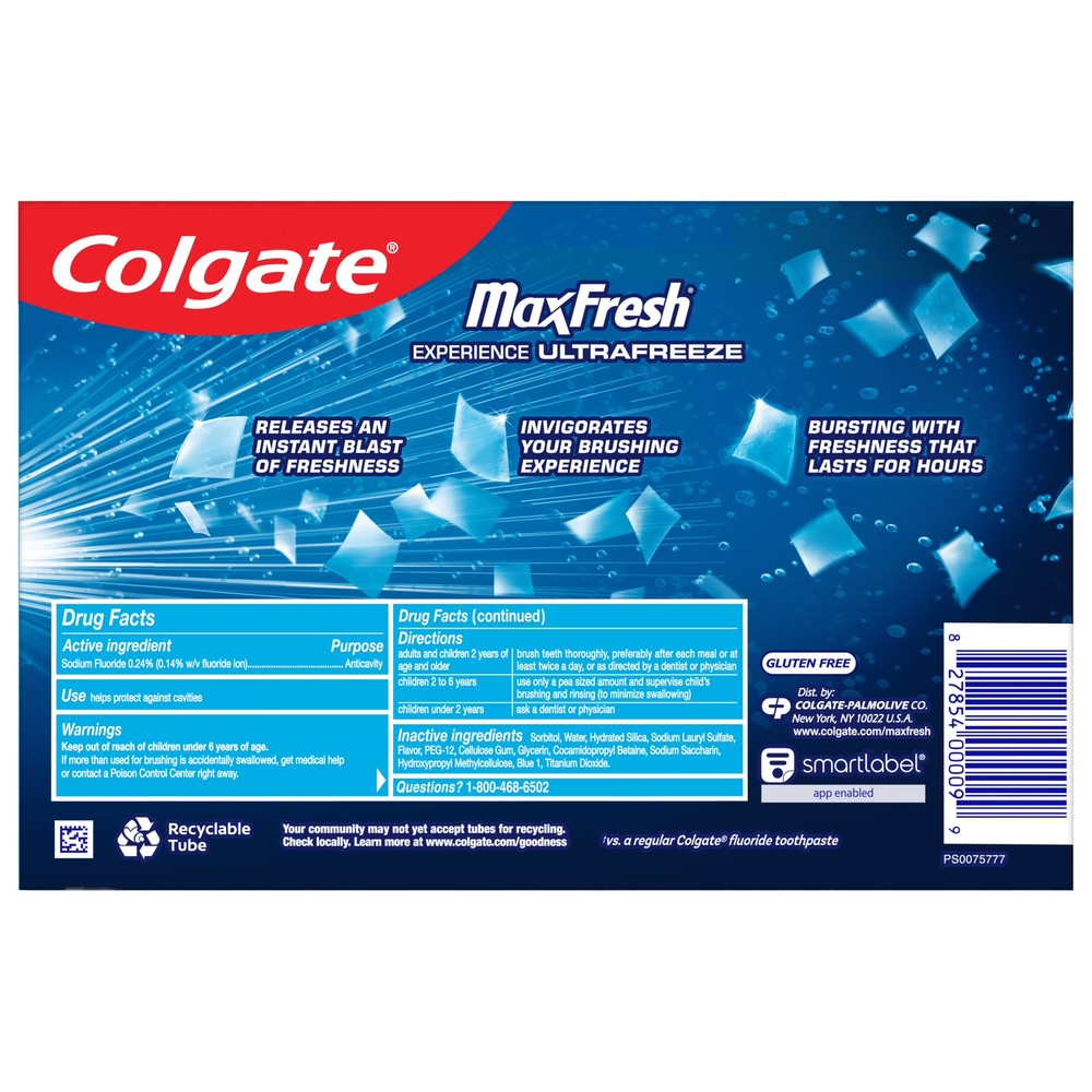 (2 pack) Colgate MaxFresh Cool Mint Toothpaste, 3 Pack, 6.3 oz