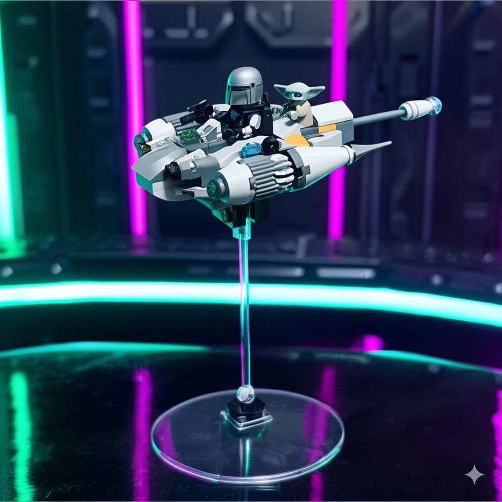 Y-Wing Microfighter Display Stand -4-Pack No-Assembly, Transparent Riser with...