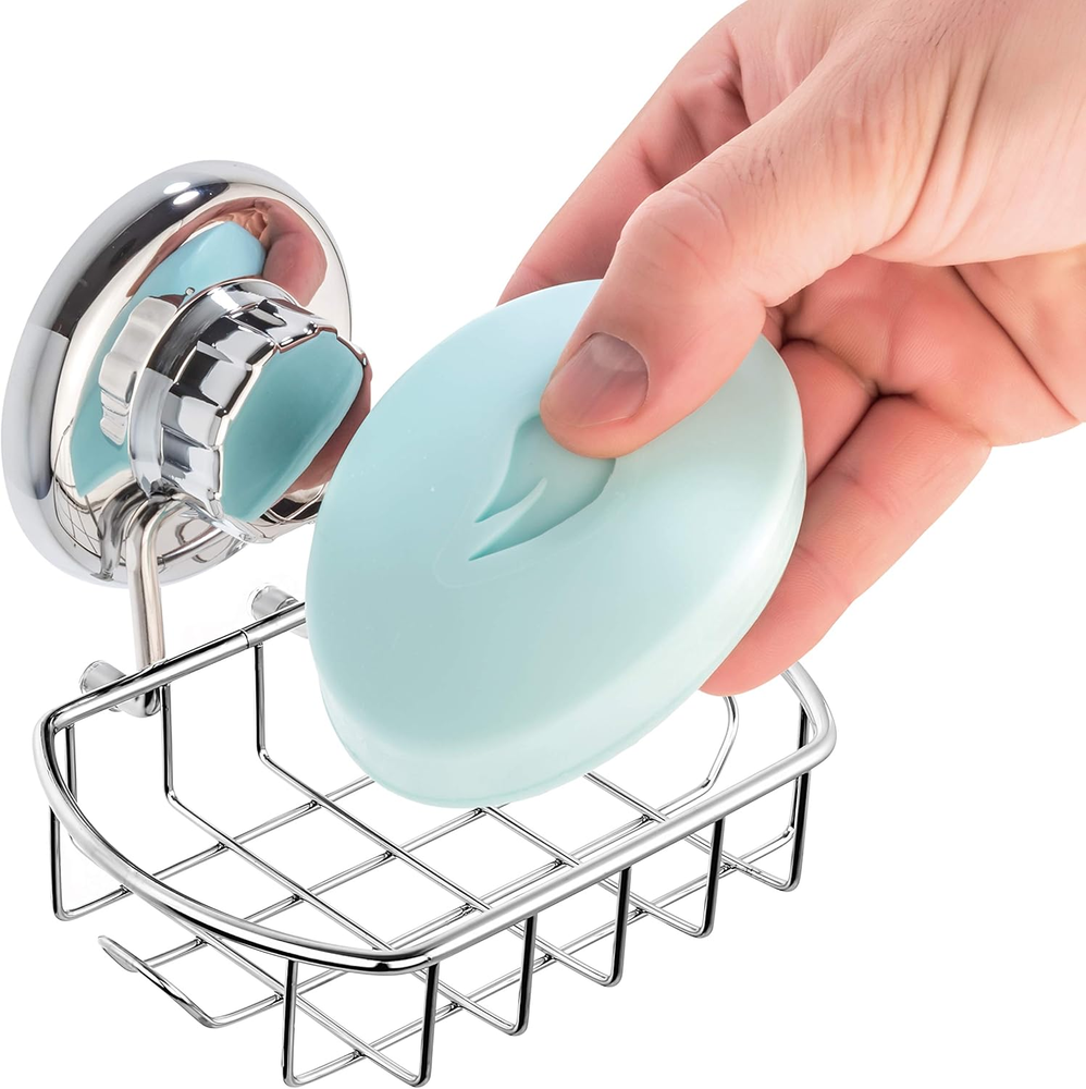 Suction Soap Dish with Hooks | Powerful Vacuum Suction Cup Soap Holder | Soap Ba