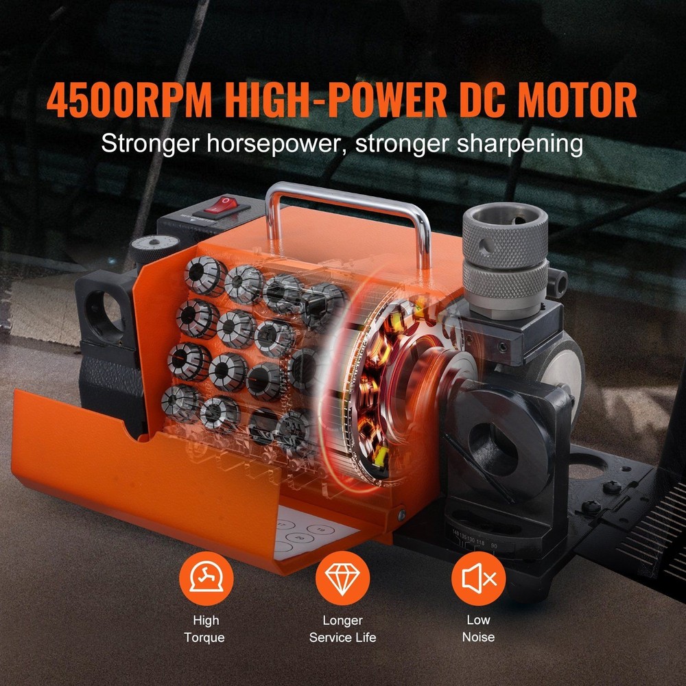 Reliable 3-20mm Drill Bit Sharpener with 18 Collets Motorized Grinder