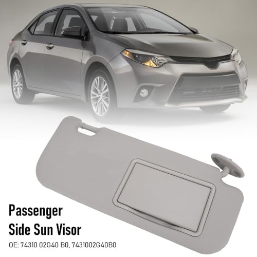 Front Right Passenger Side Sun Visor Sunshade, Gray Interior Accessories for