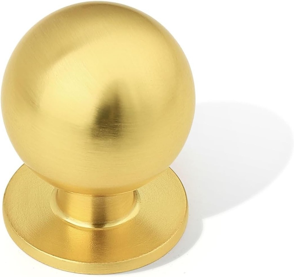 10 Pack Gold Cabinet Knob 1" Round Solid Zinc Ball Drawer Pull Kitchen Hardware