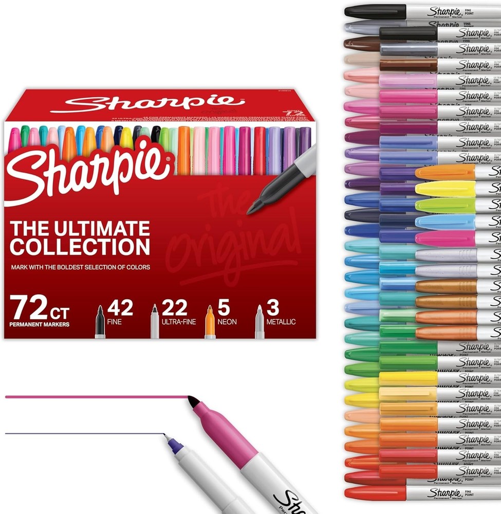 Vivid Permanent Markers, 72 Count - Fine & Ultra Fine Tip
