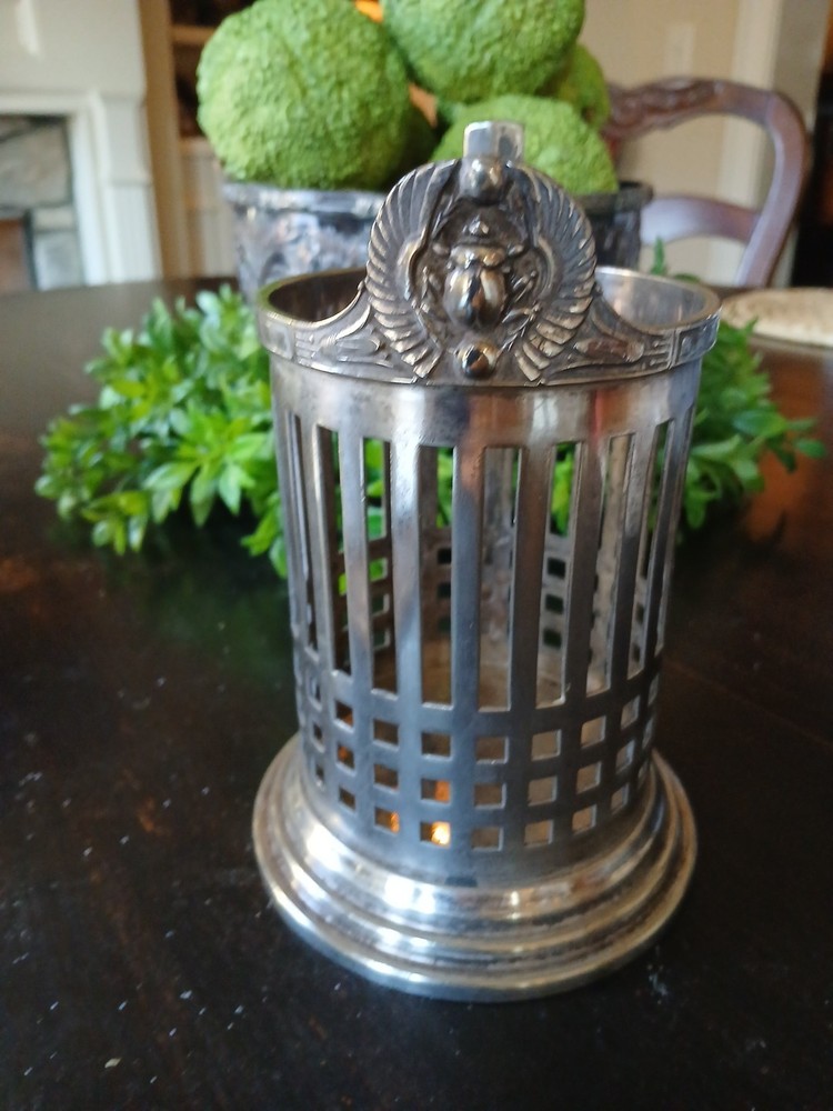 Heavy VINTAGE Silver Metal Ware CUP HOLDER 2 Pints