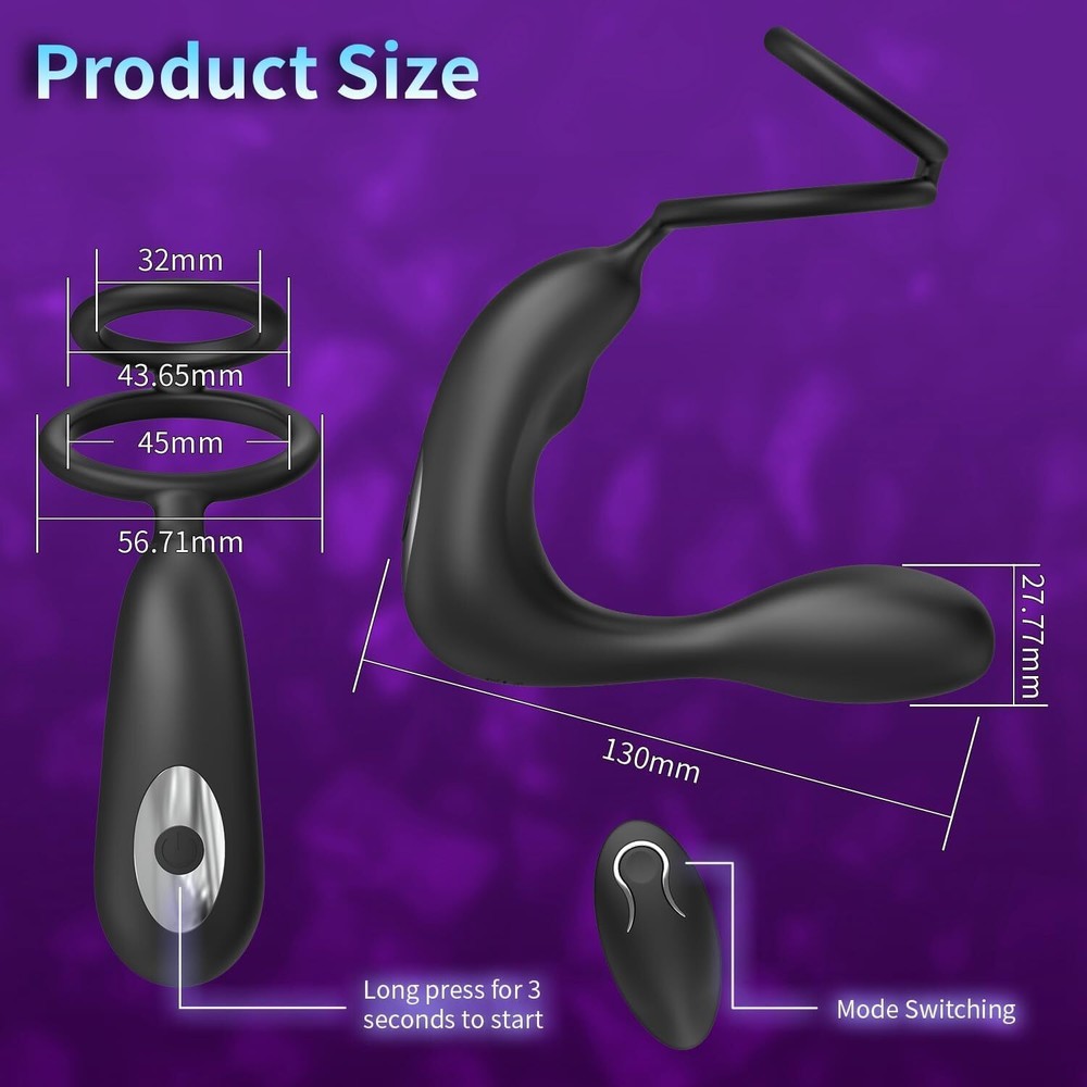 Prostatic Stimulor Dual Motor Massager Multiple Modes Mini Shock for Men
