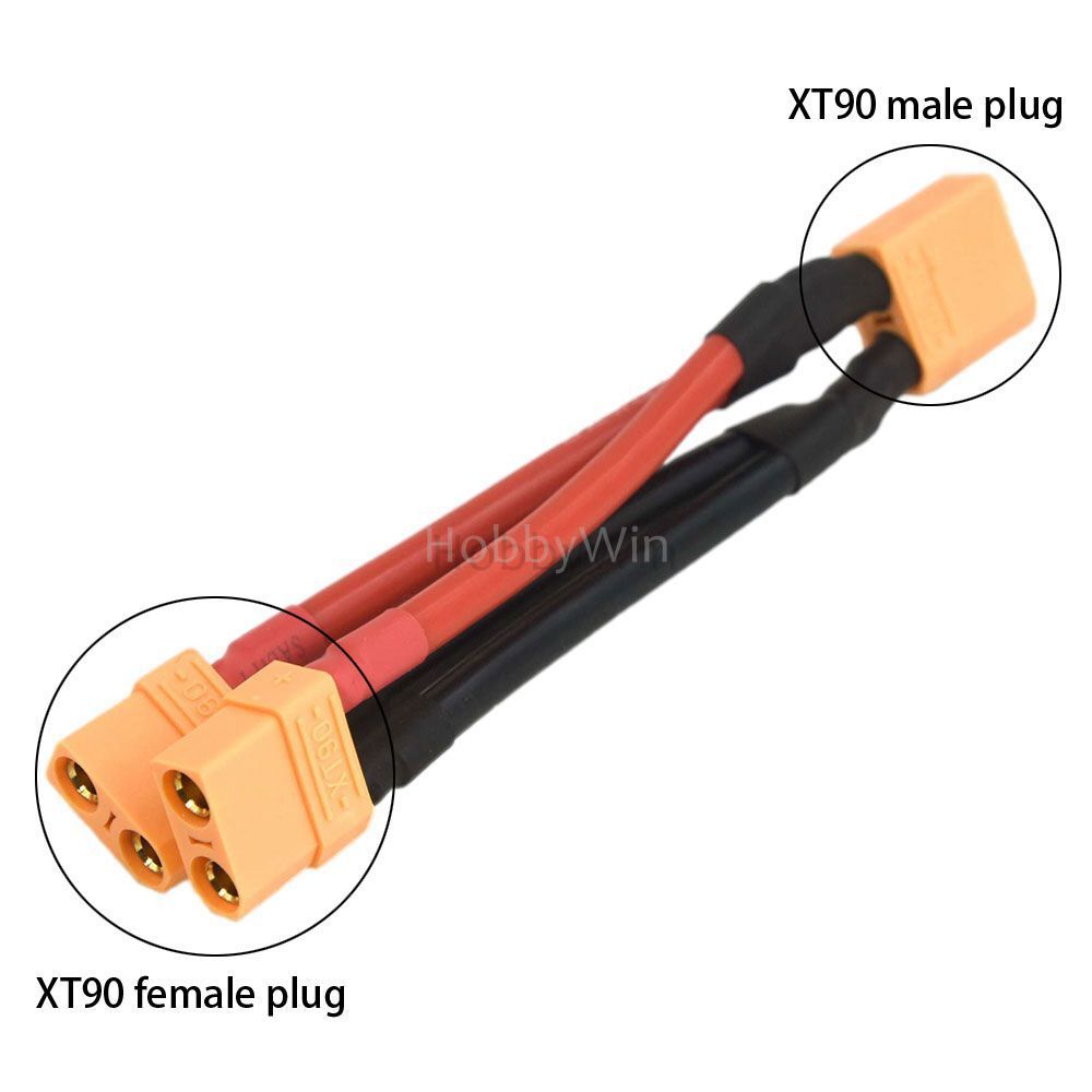 XT90 plug Parallel Connection Cable 8awg wire 1 Male 2 Female Increase Capacity
