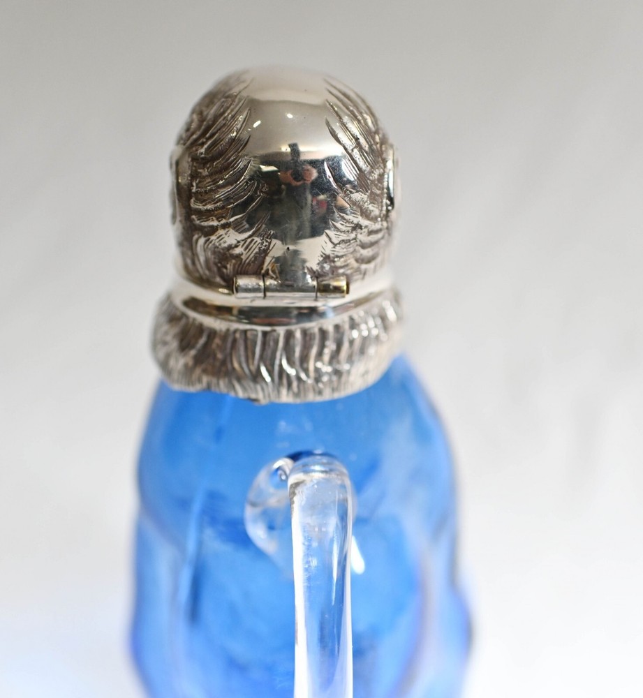 Silver Plate Monkey Glass Jug Decanter