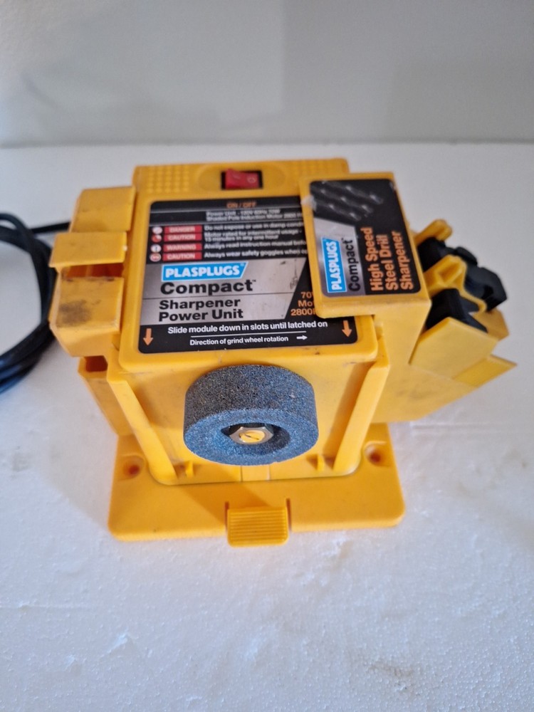 Plasplugs Compact High Speed Steel Drill & Scissors Sharpener- Base 2 attachment