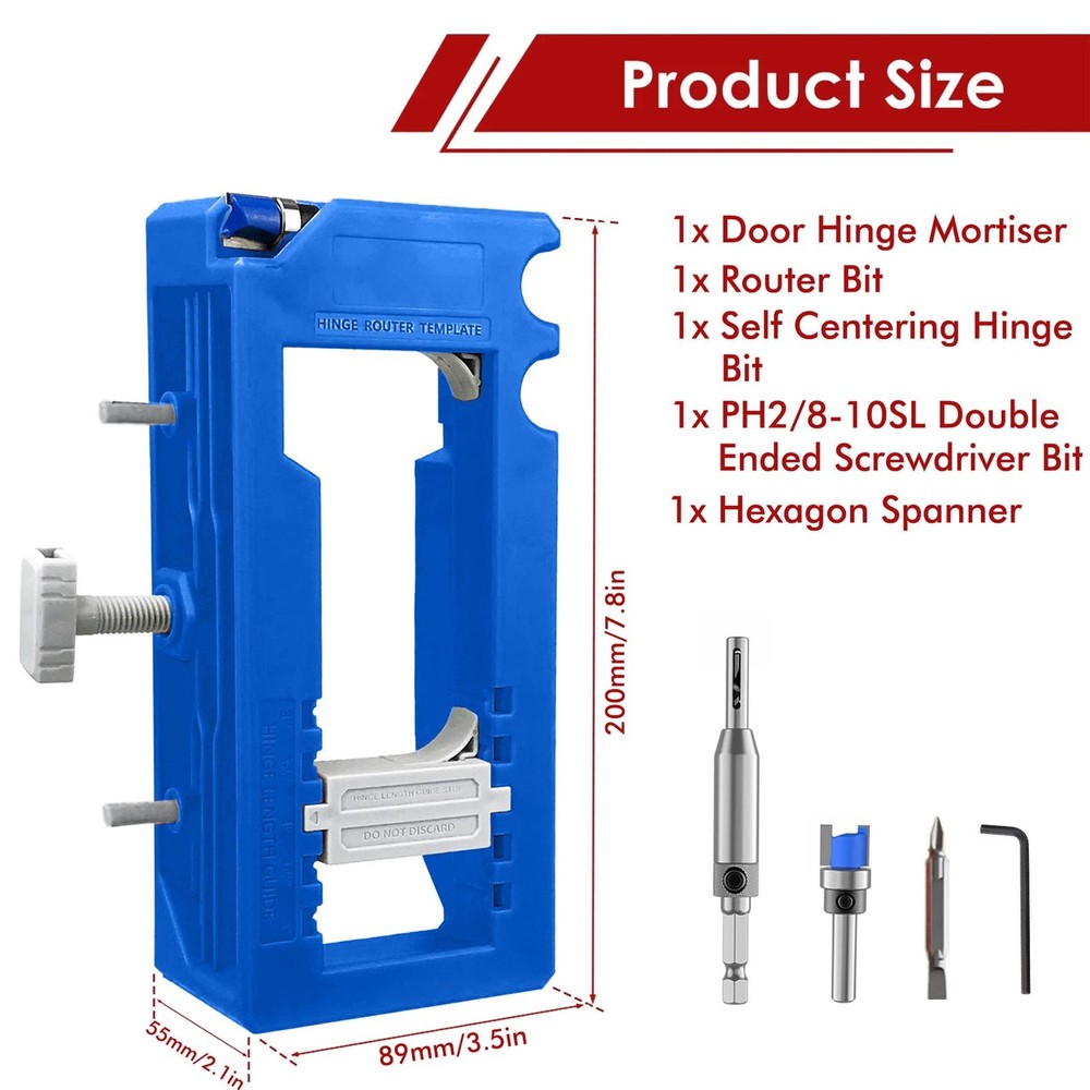 Blue Door Hinge And Latch Installation Kit Plastic Door Hinge Mortiser Template