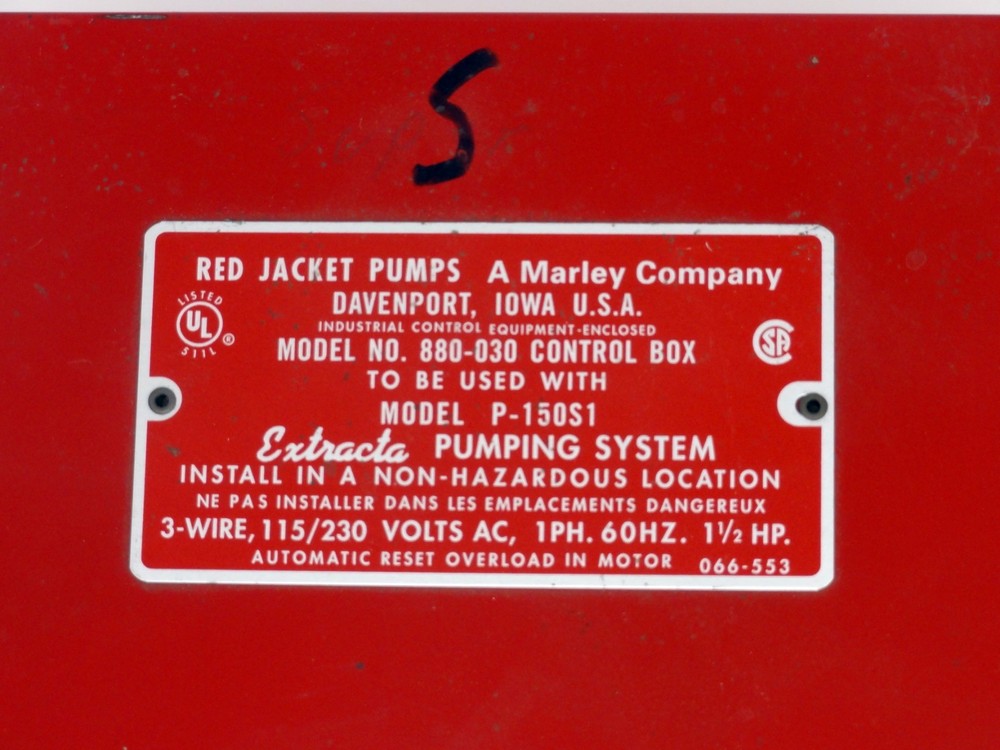 Veeder-Root Red Jacket Pump Control Box 880-030