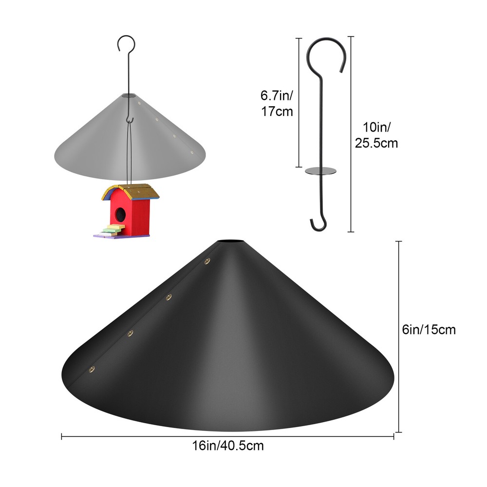 2pcs Around-wrap Squirrel Baffles 16'' Bird Feeder Squirrel Proof Baffle