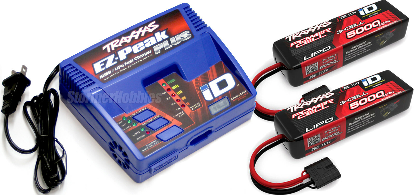 2 Traxxas 2832x 5000mAh 11.1v 3S 25C LiPo batterys AND a 2970 EZ-Peak Charger