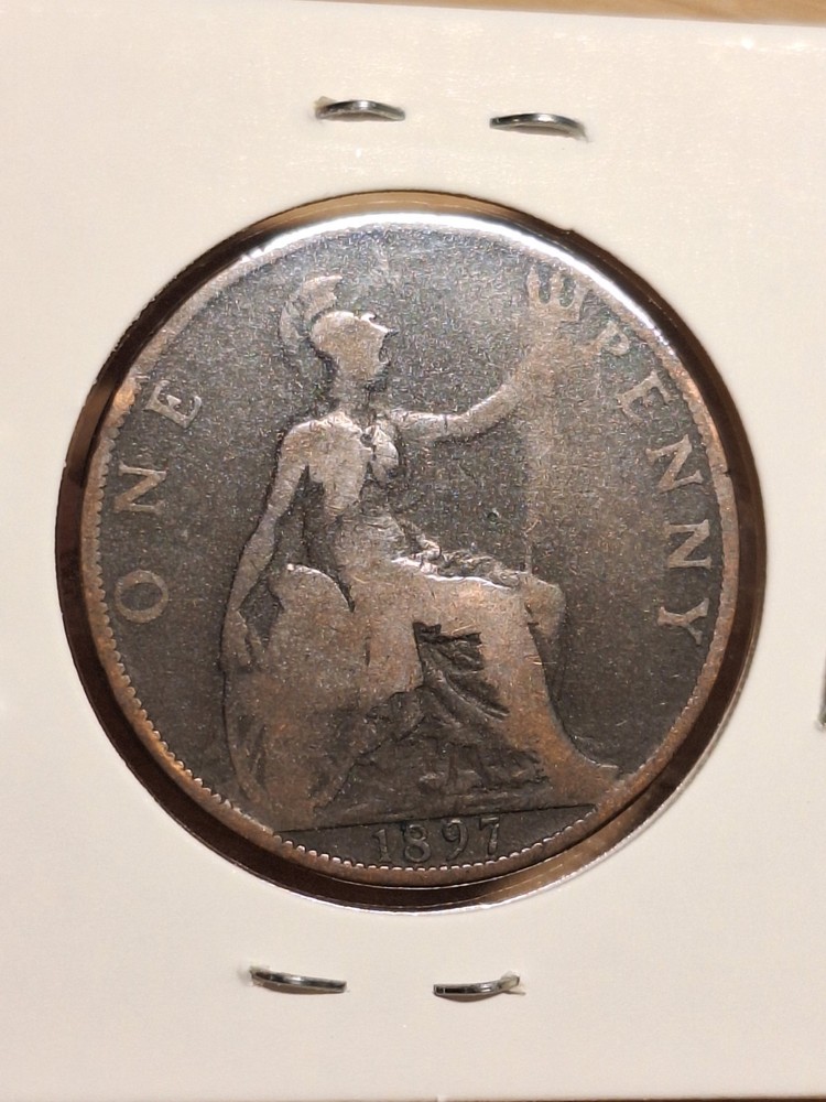 1897 Great Britain Large Cent ~VG Full Date Decent Circulated Condition!