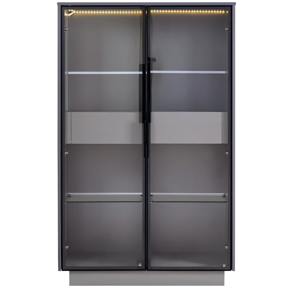 60.6'' Freestanding Display Cabinet with 2 Storage Drawers