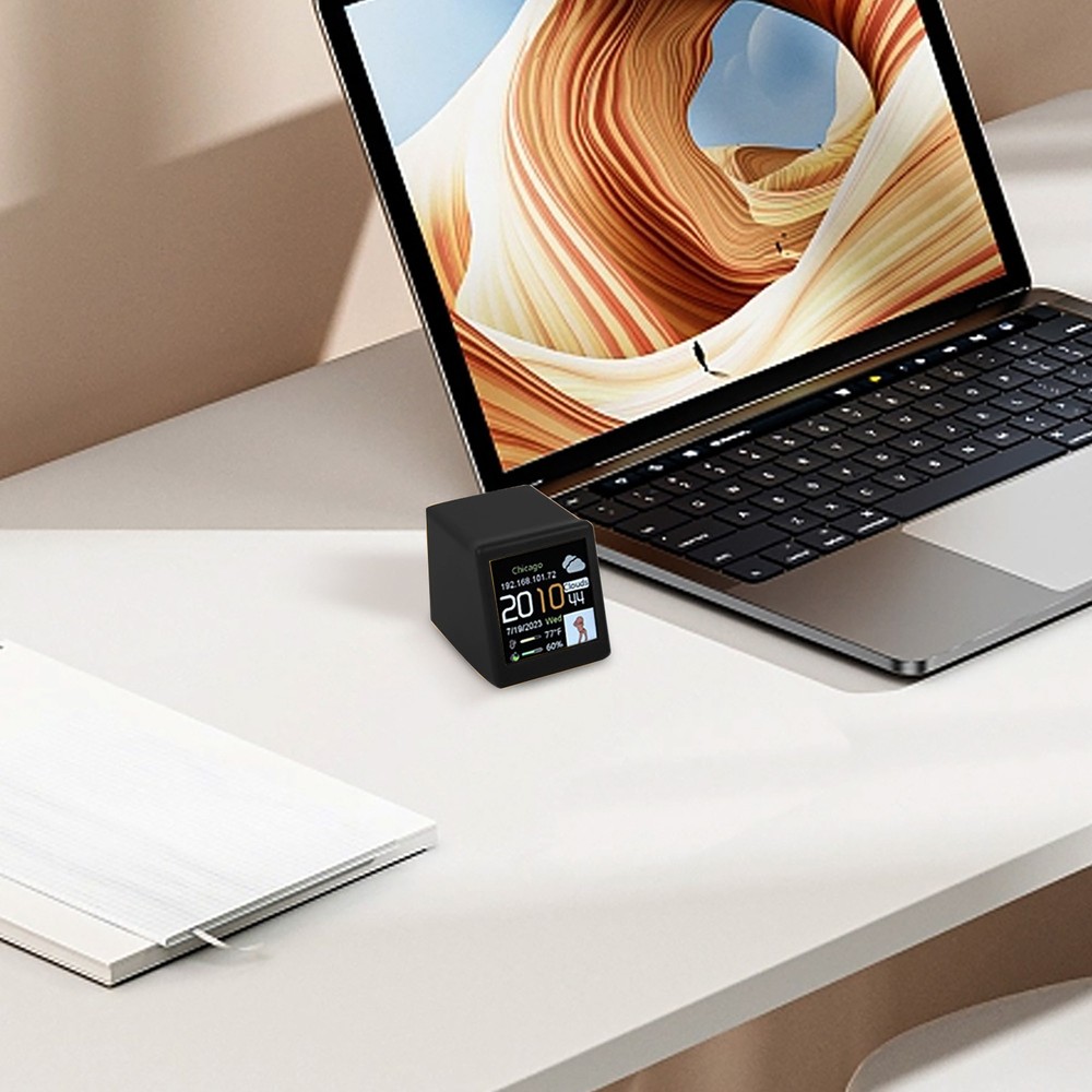 Smart Clock WIFI Weather Clock Screen Temperature&Humidity Desktop Decor Gift