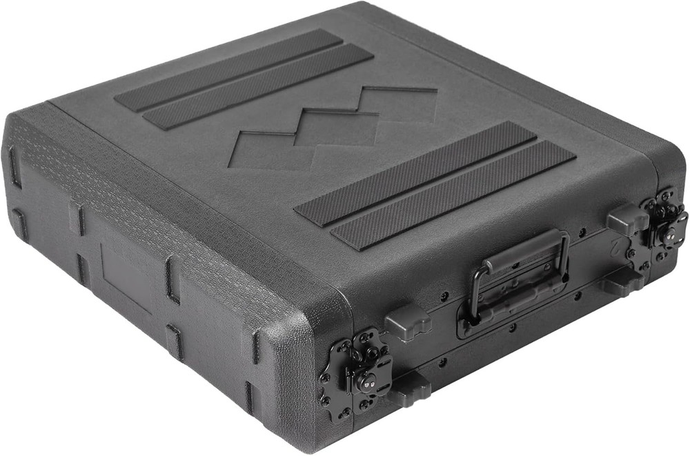 2U Rack Case 16" Depth, 19" Rackmount Flight Case with Microphone Compartments