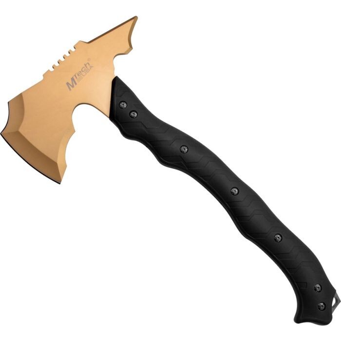 MTech 7.13" Gold Titanium Coated Stainless Axe Head Black Rubberized ABS Handle