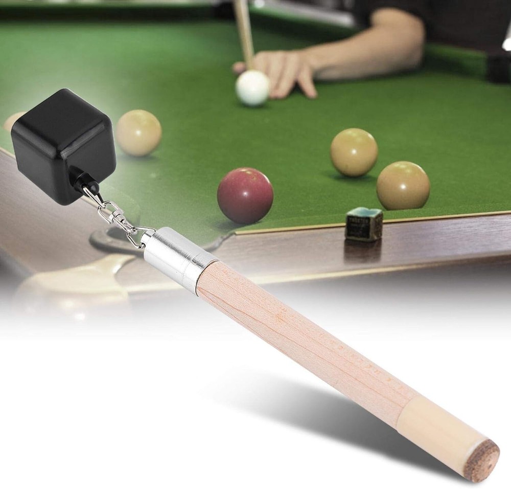 2-in-1 Chalk Holder Cue Tip Pricker Tool - Portable Billiard Pool Cue Accessory