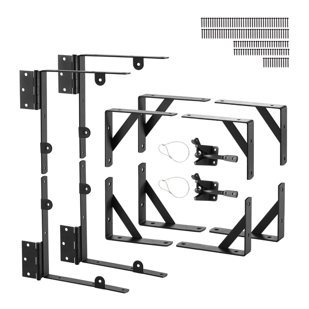 Gate Corner Brace Bracket 2 Sets Anti Sag Gate Frame Hardware Kit Iron Black