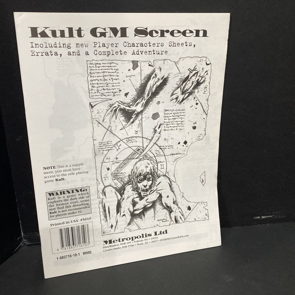 Kult GM Screen *As Is*