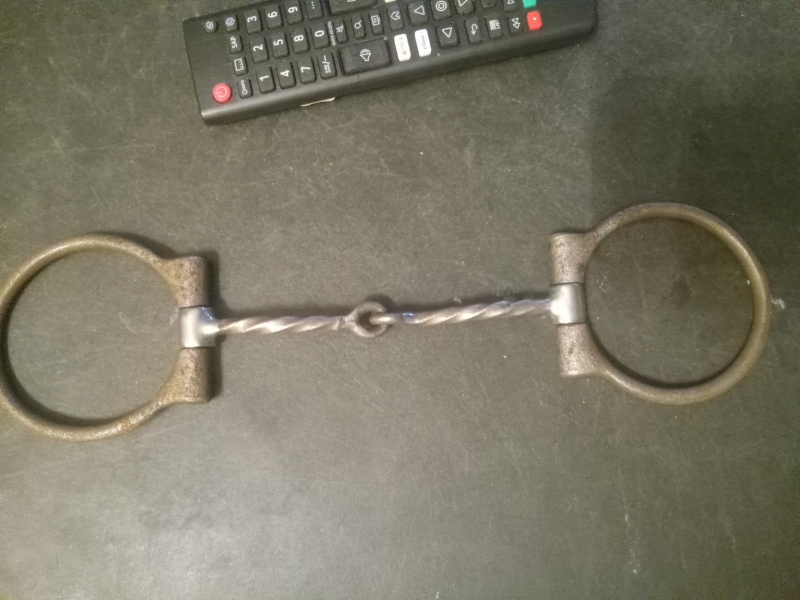 Used offset d bit 5 1/4 in mouth tight twist iron mouth