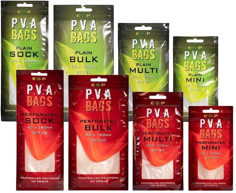 ESP SOLID PVA Bags -  Mini Multi Bulk Sock  - Carp Fishing - Plain OR Perforated