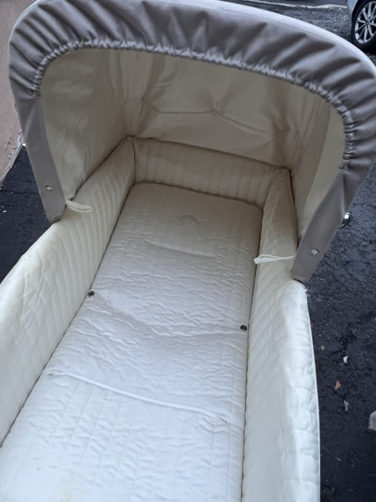 Inglesina Classics Pram Baby Stroller with Basket and Storage Basket In White