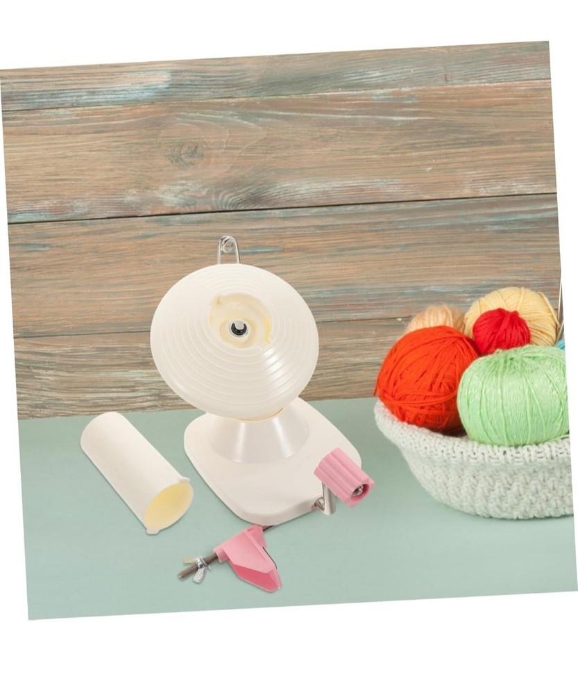 Yarn Ball Hand Winder Table Mount Pink White