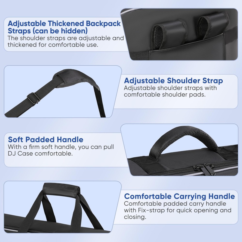 Aleemin DJ Controller Bag Compatible with DDJ FLX10 / 1000 / Medium, Black