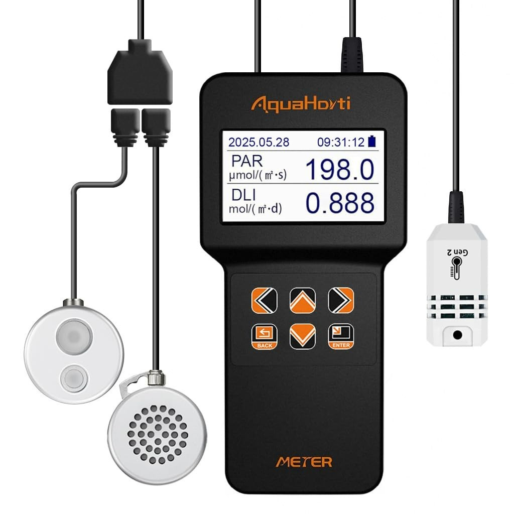AH-200 PAR Meter with CO₂, Temperature & Humidity Sensors – Record PAR, DLI, VPD