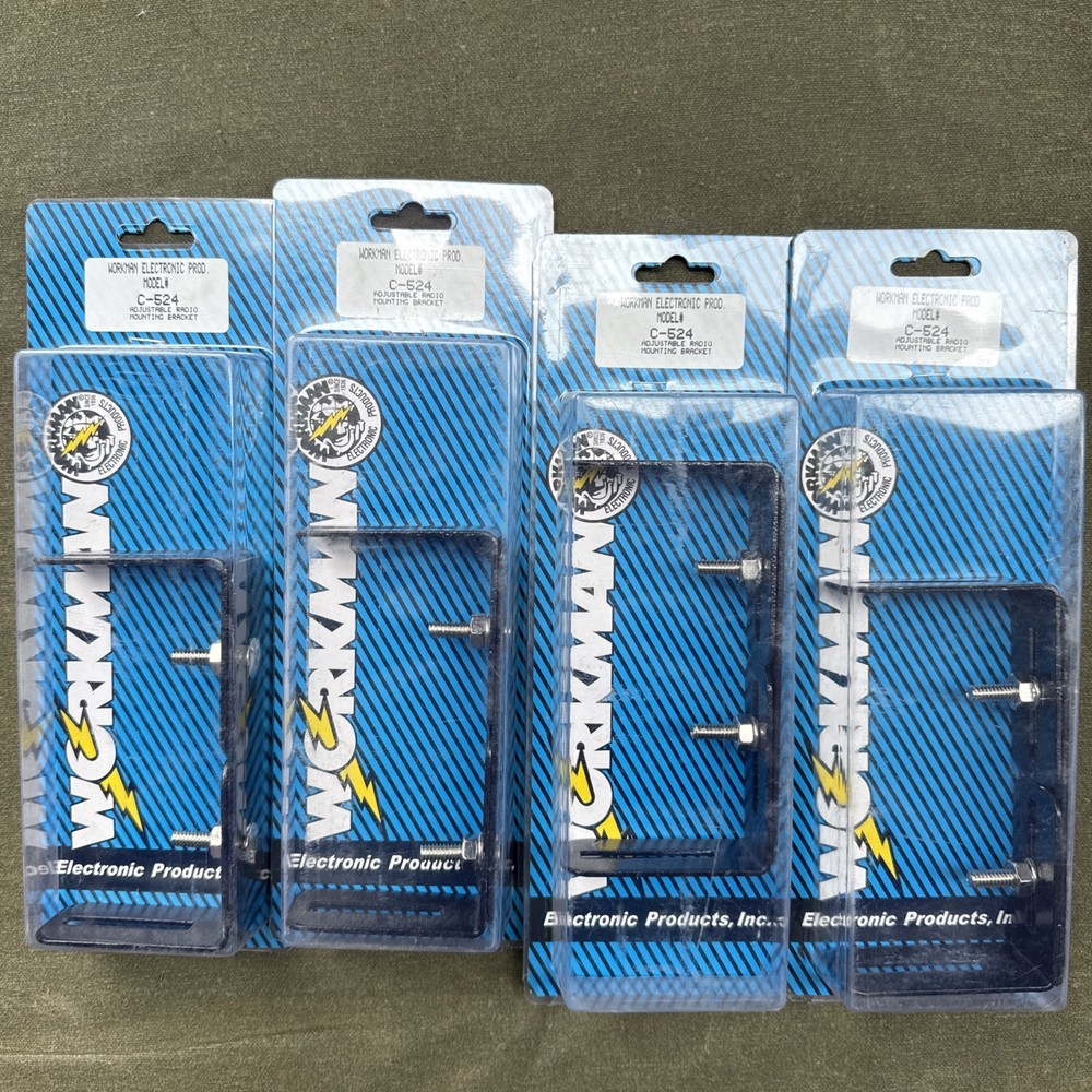 Lot of 4 Workman C-524 Adjustable Universal CB / Ham Radio Mounting Brackets