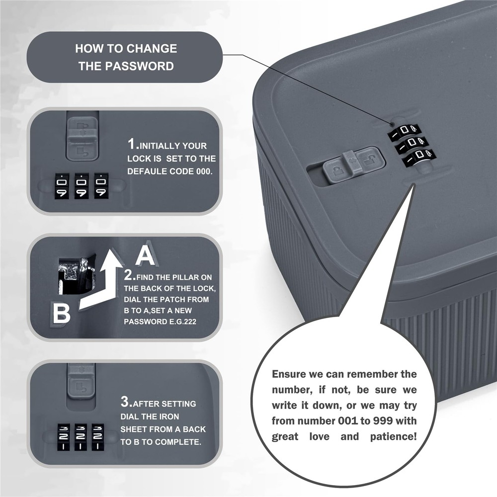 Medication Lock Box,Small Lockable Storage Box with Combination Code for Phon...