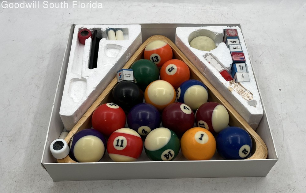 Sportcraft Multicolor Billiard Triangle Chalk Cue Pool Ball Starter Kit