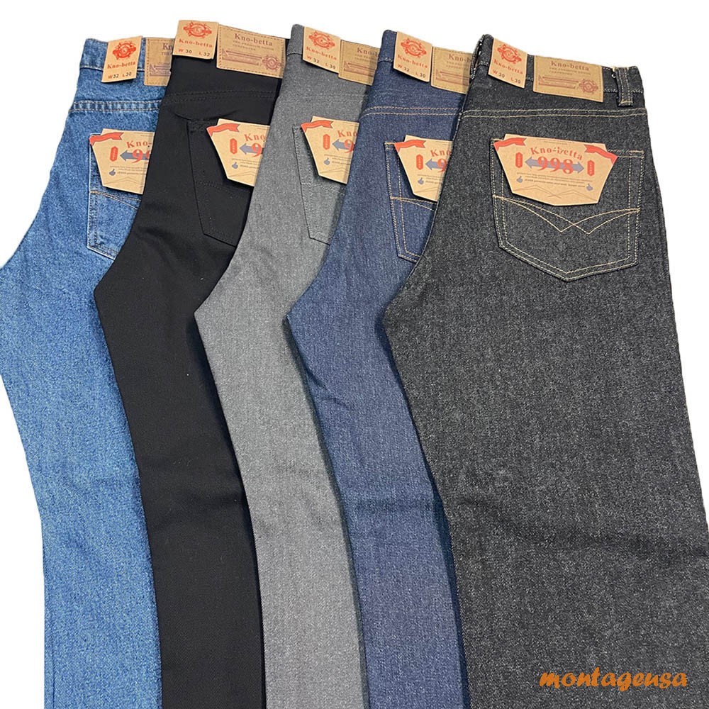 Kno Betta Men's Regular Fit Straight Leg Denim Jeans Size 30-50 KN-998