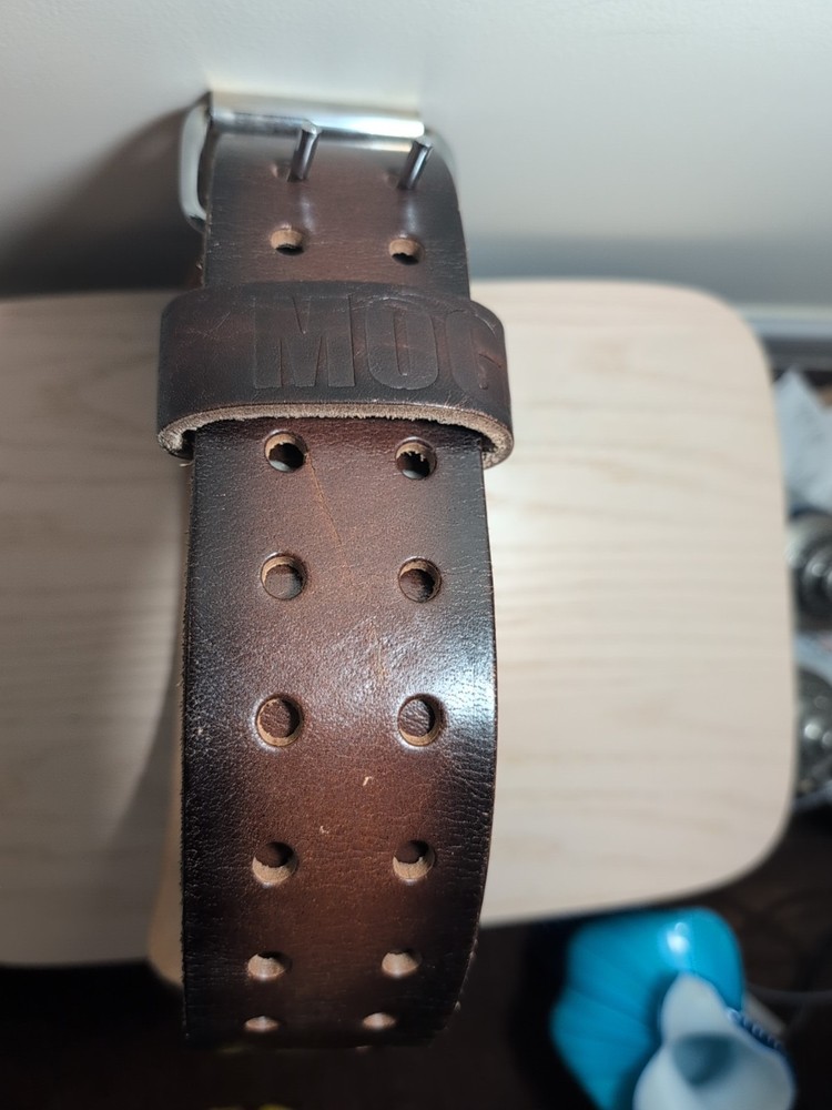 YoungLA Brown Leather Lifting Belt Large
