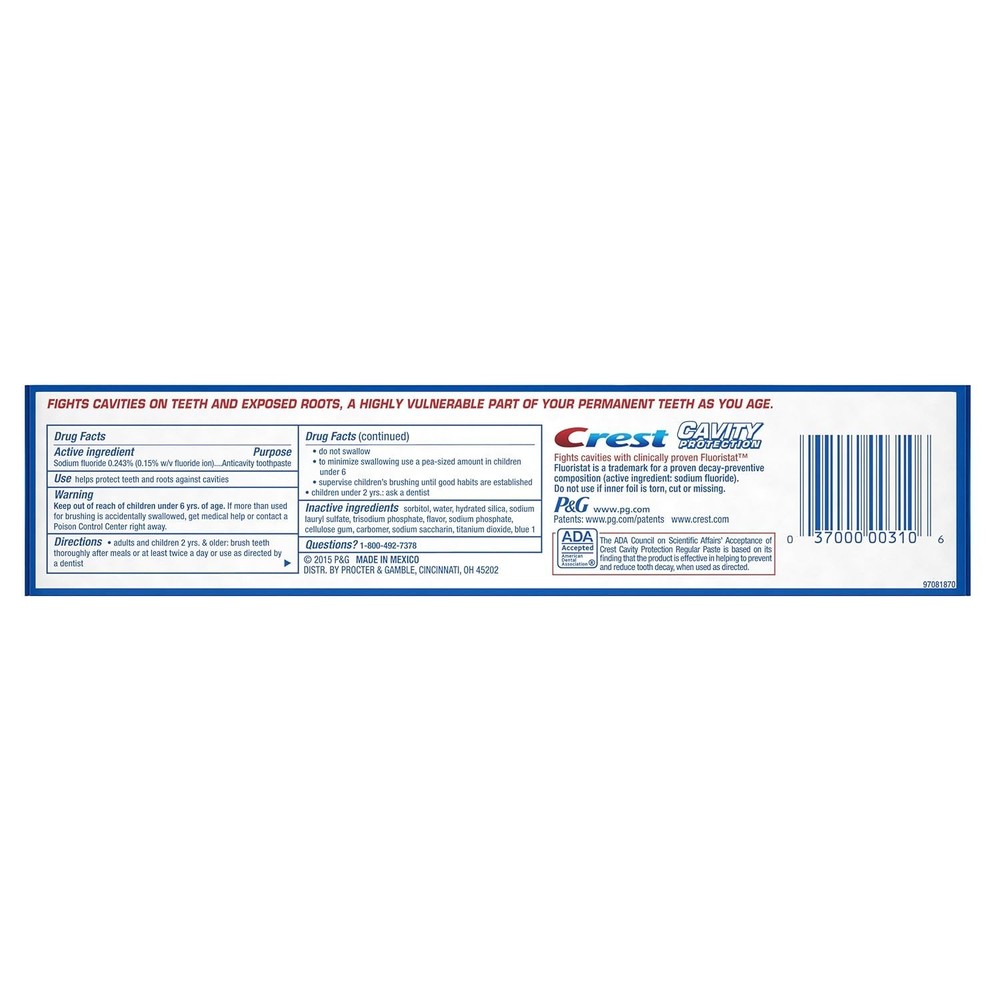 Crest Cavity Protection Regular Toothpaste, 8.2 oz