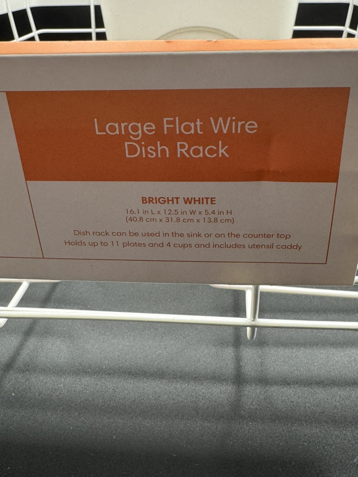 Large Flat Wire Dish Rack By Bed Bath & Beyond Squared Away 16.1x12.5x5.4 Inches