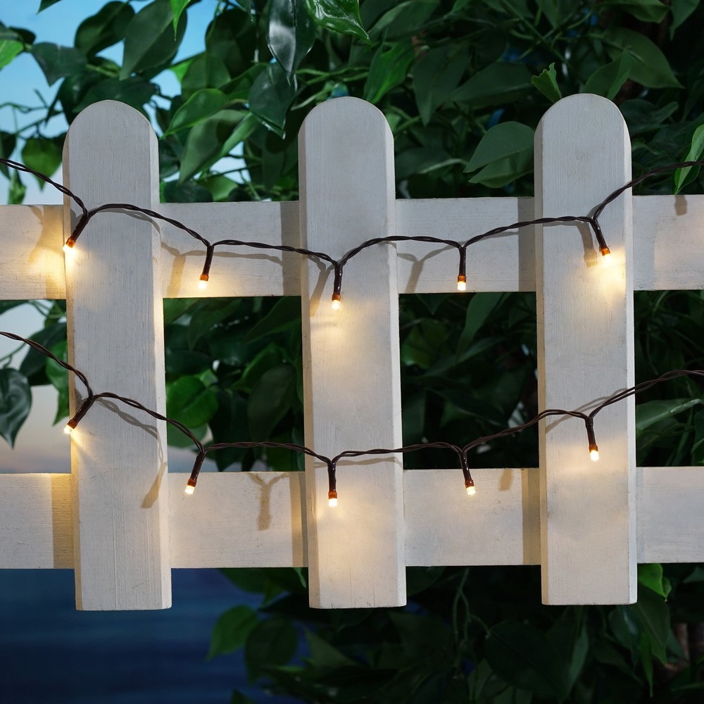 50-Count Warm White LED Solar Powered Mini Outdoor String Lights
