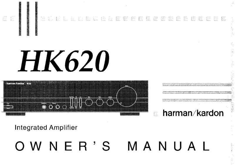 Harman Kardon HK620 Receiver Owners Manual