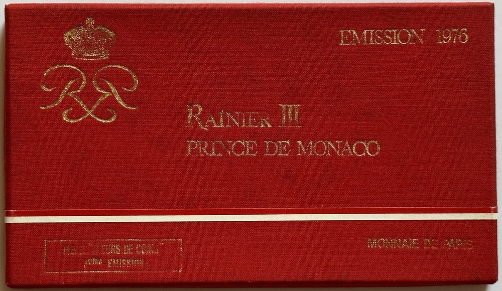 Monaco 1976 FDC Monnaie Paris Mint Specimen Set + Silver 3rd Year Issue SS3