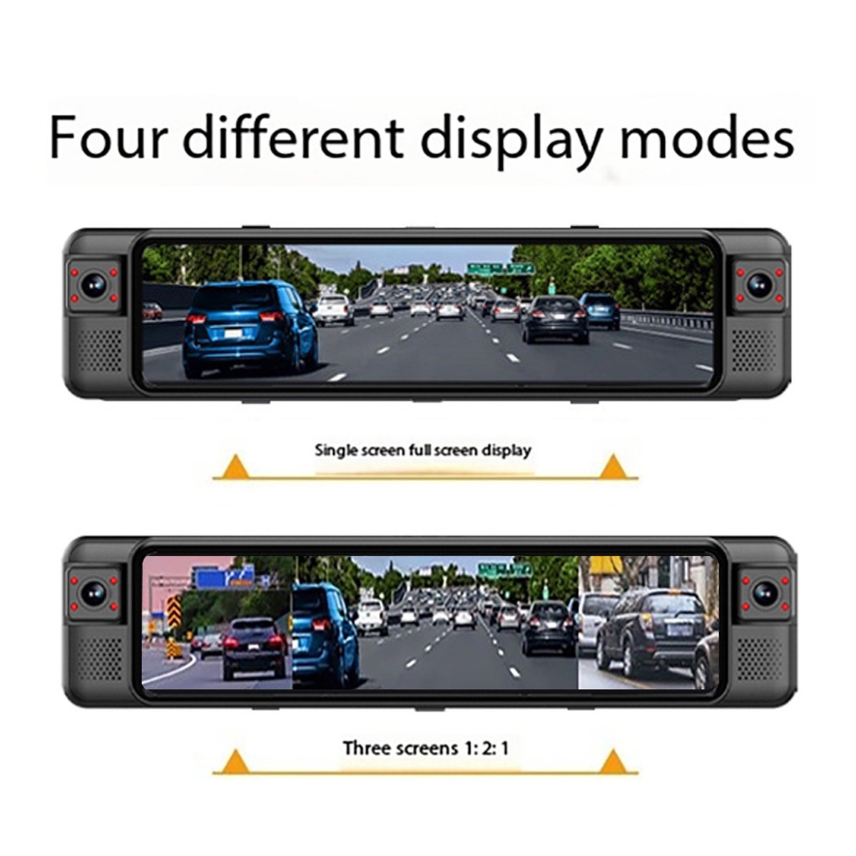 360 Degree 4K Rear View Mirror Camera 4 Channel Dash Cam Car DVR ADAS BSD WIFI